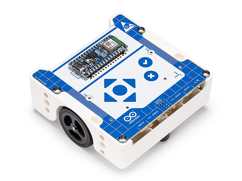 Arduino Alvik two-wheel robot with exposed controller and front sensors