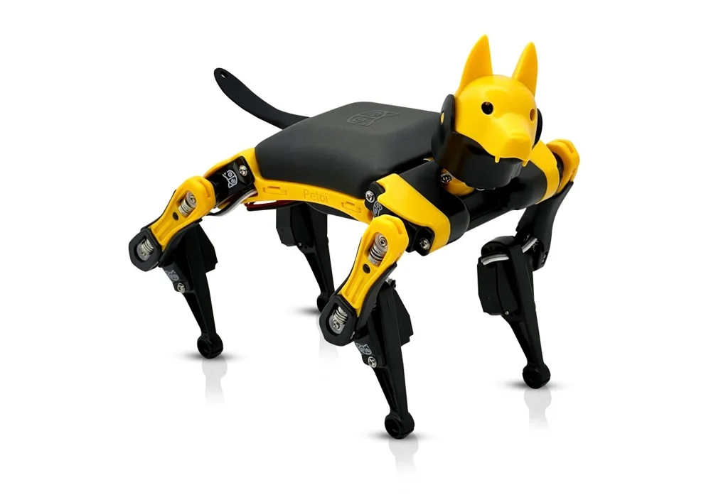 Black and yellow Petoi Bittle X V2 robot dog