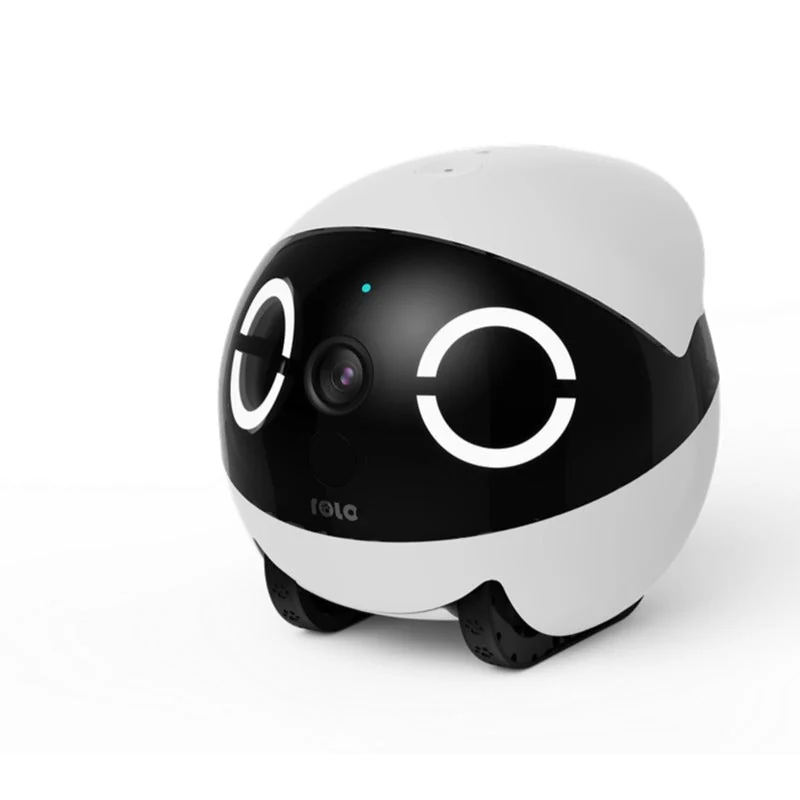 Standalone Enabot ROLA Mini robot in a three-quarter front view