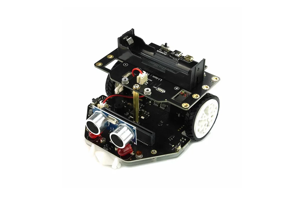 Maqueen Plus V2 robot in its 18650 configuration