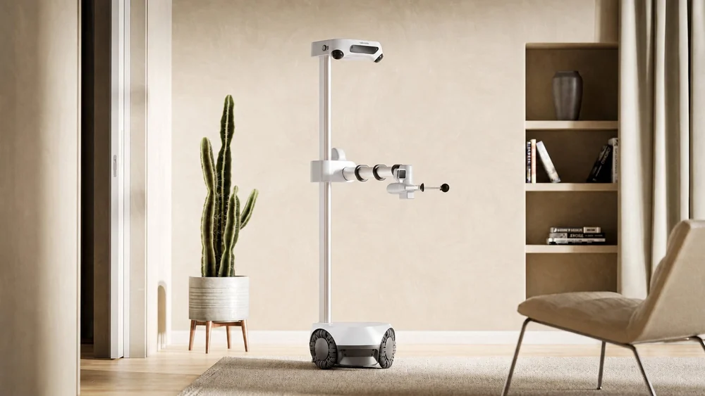 Full-body Stretch 4 with extended arm in a neutral living-room manufacturer render